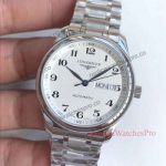 Replica Longines Master Collection Review - Stainless Steel White Arabic Dial Watch